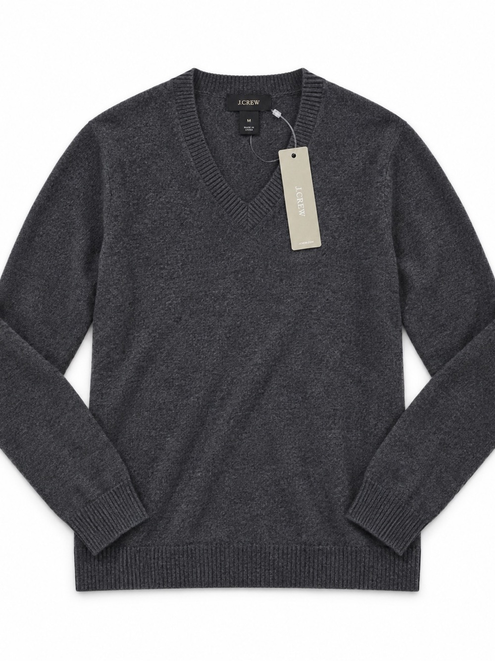 J. Crew Men's Charcoal Gray V-Neck Sweater